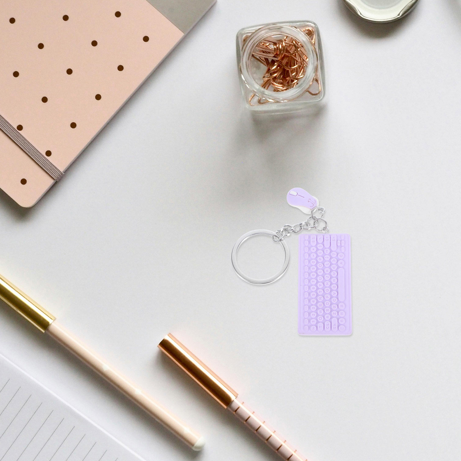 Tech Keychain Accessories - Mini tastiera e mouse portachiavi, grazioso