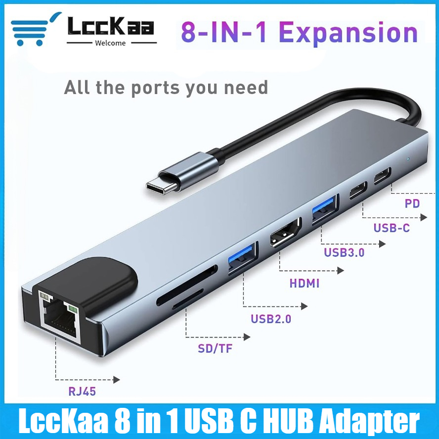 Type C Multiport Adapter - Hub USB C 8/7 in 1