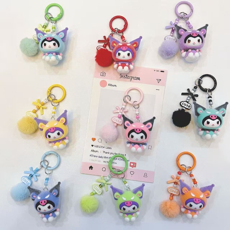 Kawaii Tech Accessories - Portachiavi in Resina con Figura di