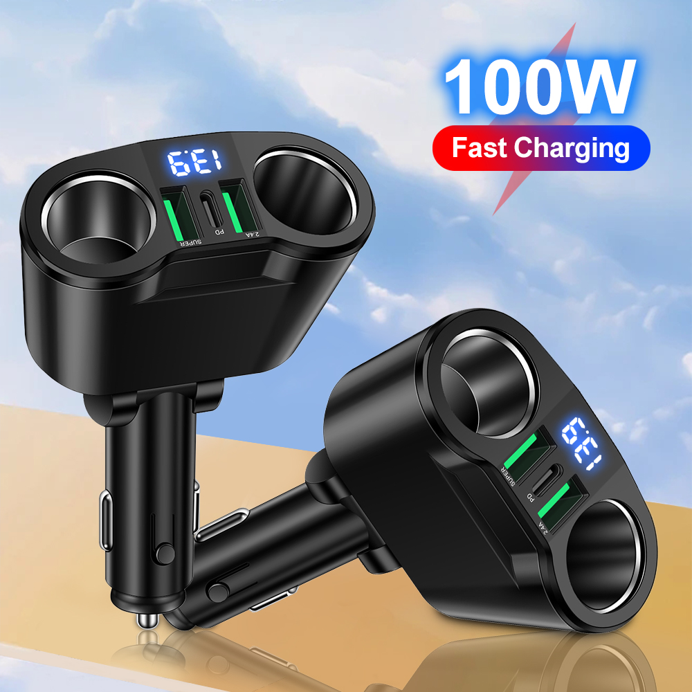 Type C Multiport Adapter - Adattatore per caricabatteria da auto USB