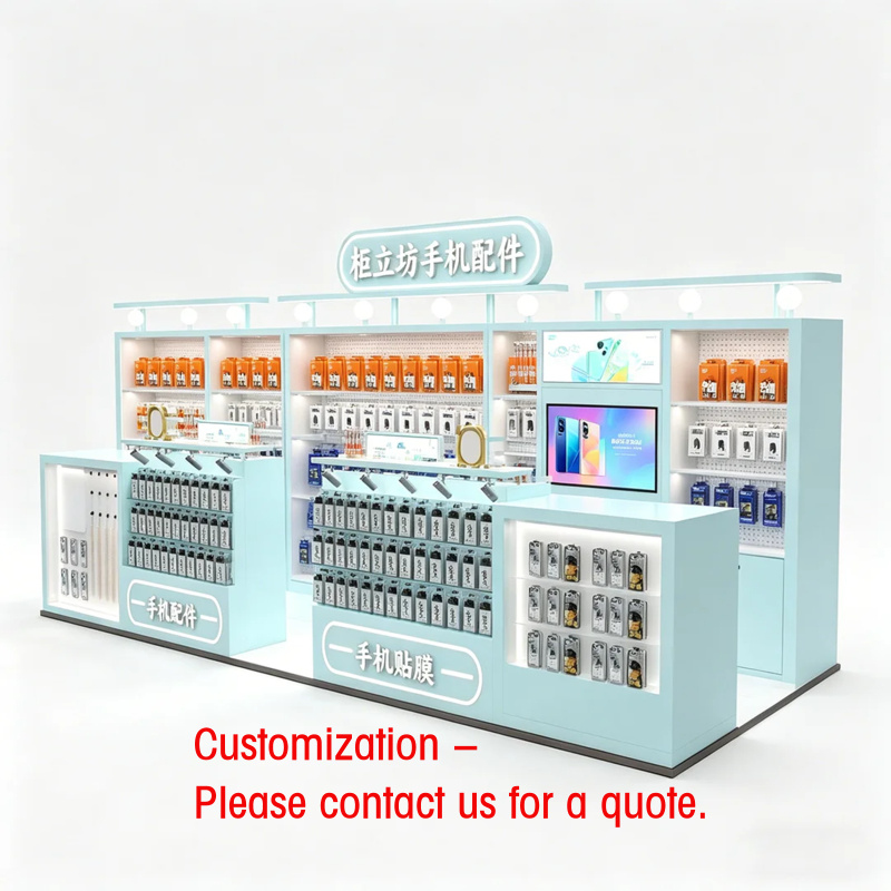 Tech Accessories Kiosk - Chiosco Personalizzato per Accessori Telefonici Blu