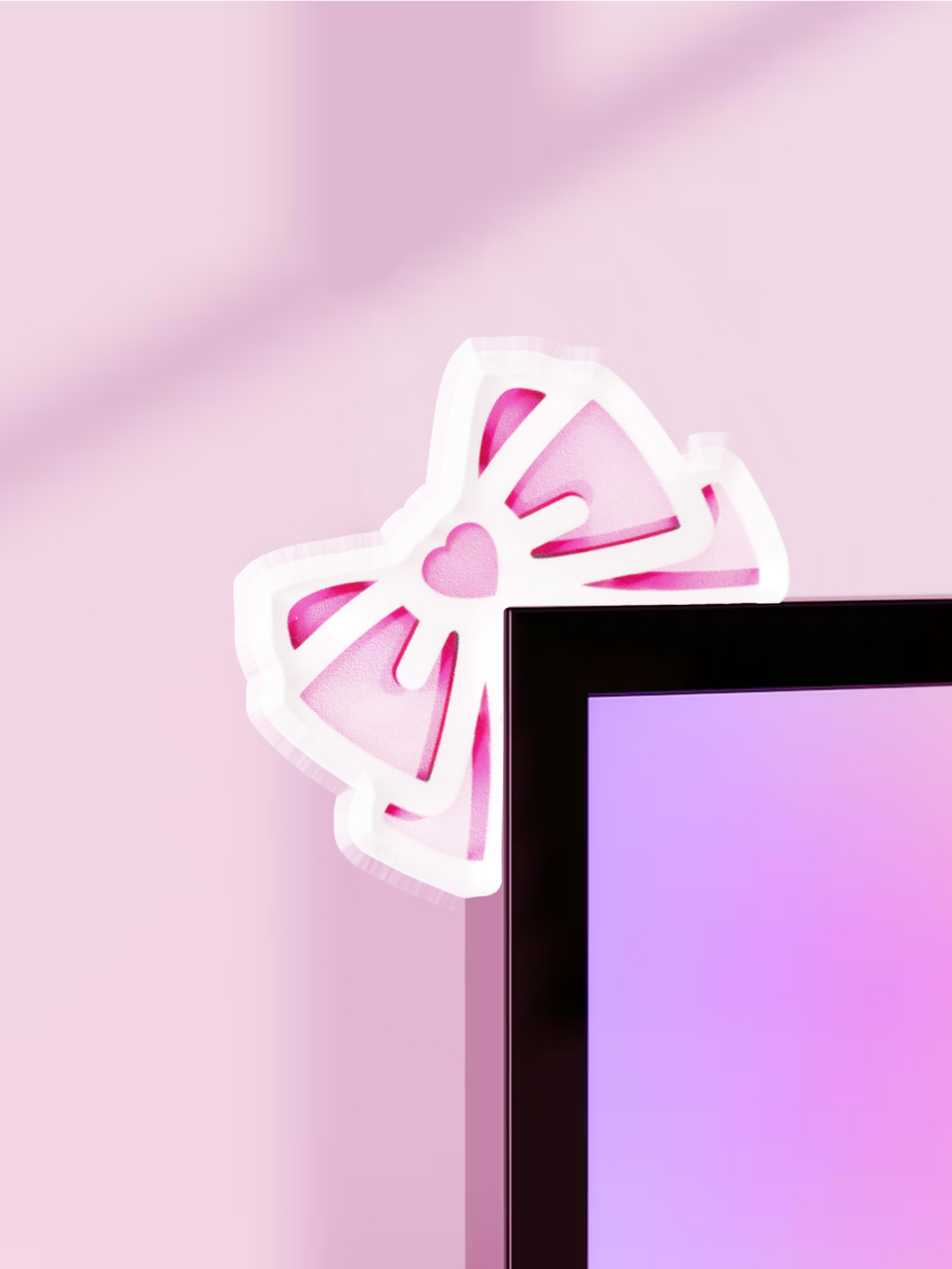 Tech Gaming Accessories - Decorazione per monitor con fiocco Kawaii